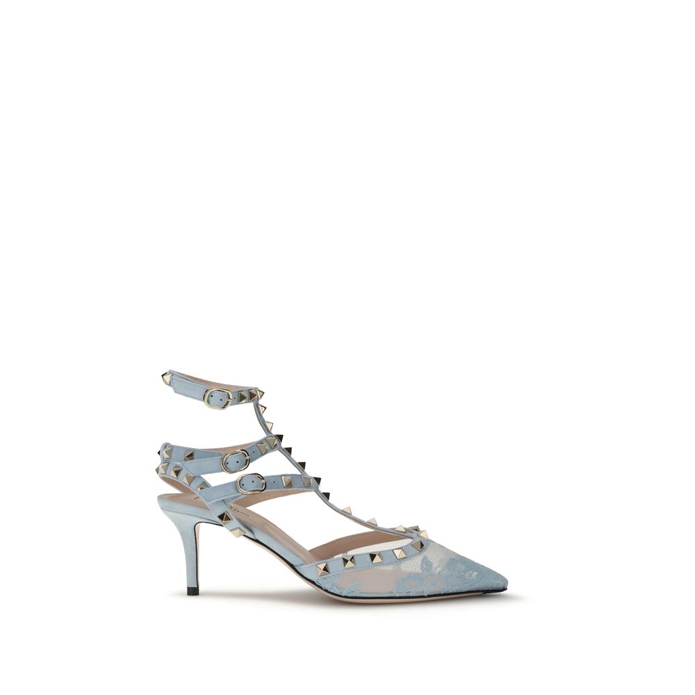 Valentino Garavani Light Blue Fabric High Heel Pumps