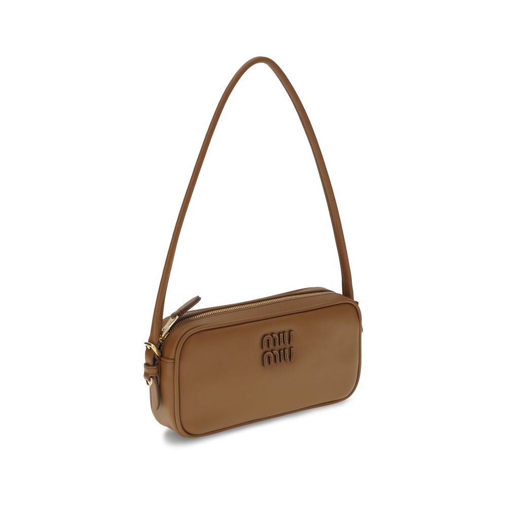 Miu Miu Brown Calf Leather Bos Taurus Shoulder Bag
