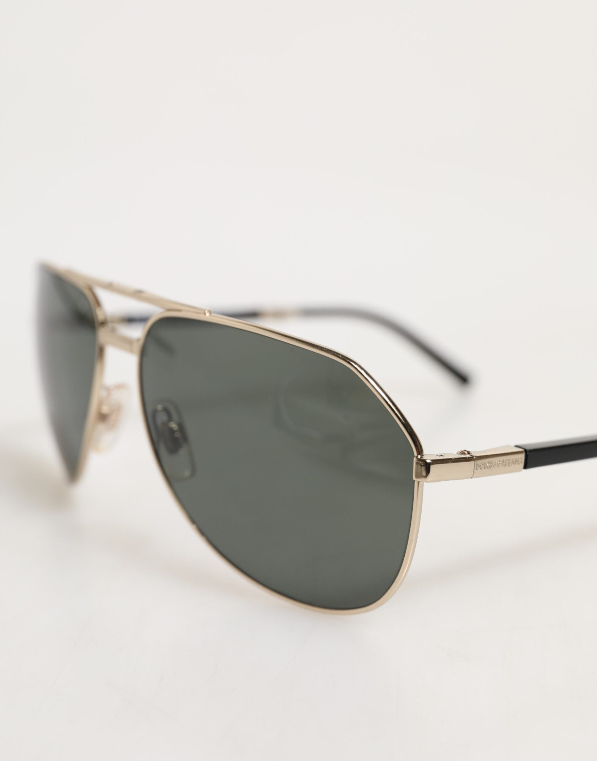 Dolce & Gabbana DG2106K Black Gold Plated Polarized MetalFrame Sunglasses