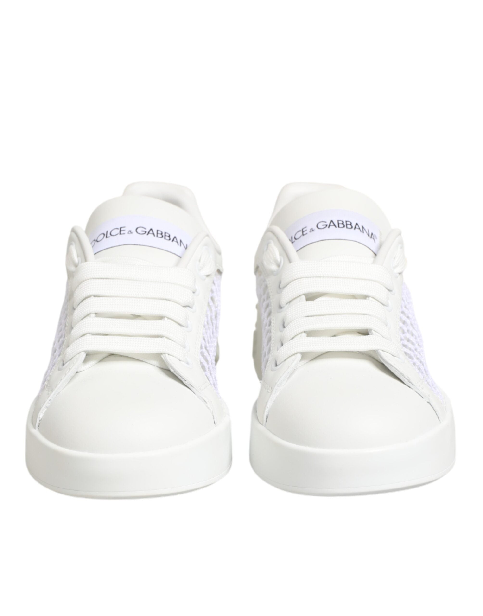 Dolce & Gabbana White Mesh Inserts Low Top Sneakers Shoes