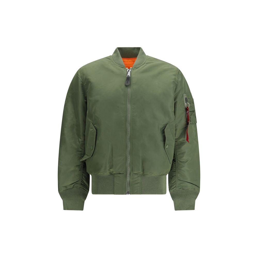 ALPHA INDUSTRIES Green Nylon Bomber
