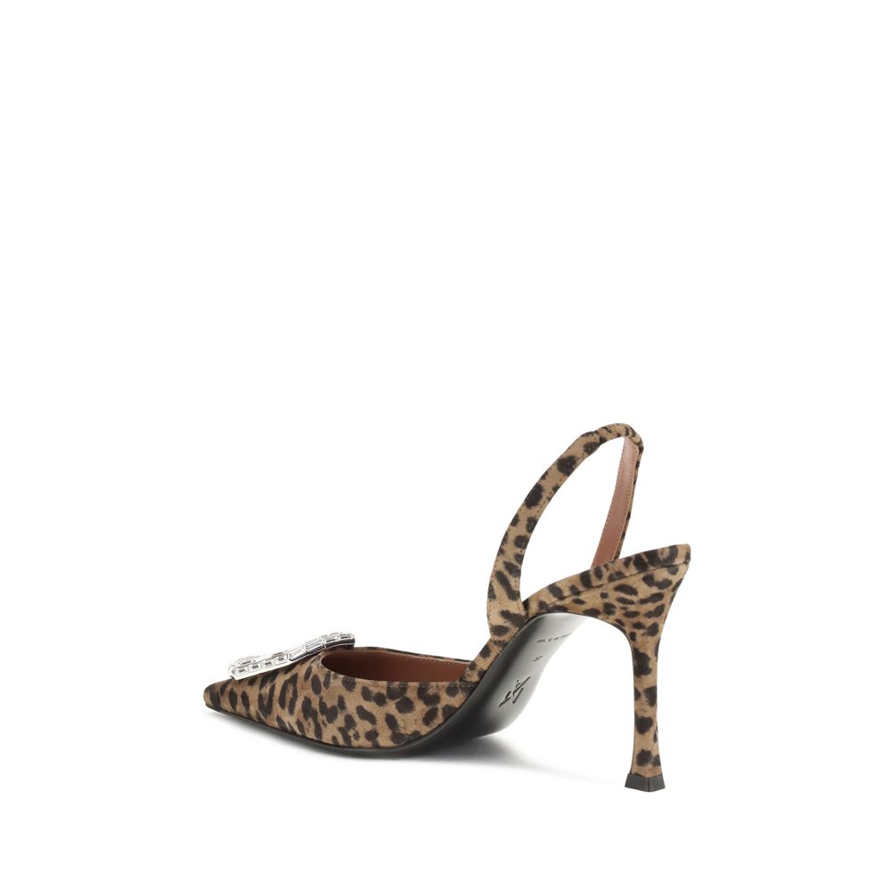 Amina Muaddi Multicolor Silk Pumps