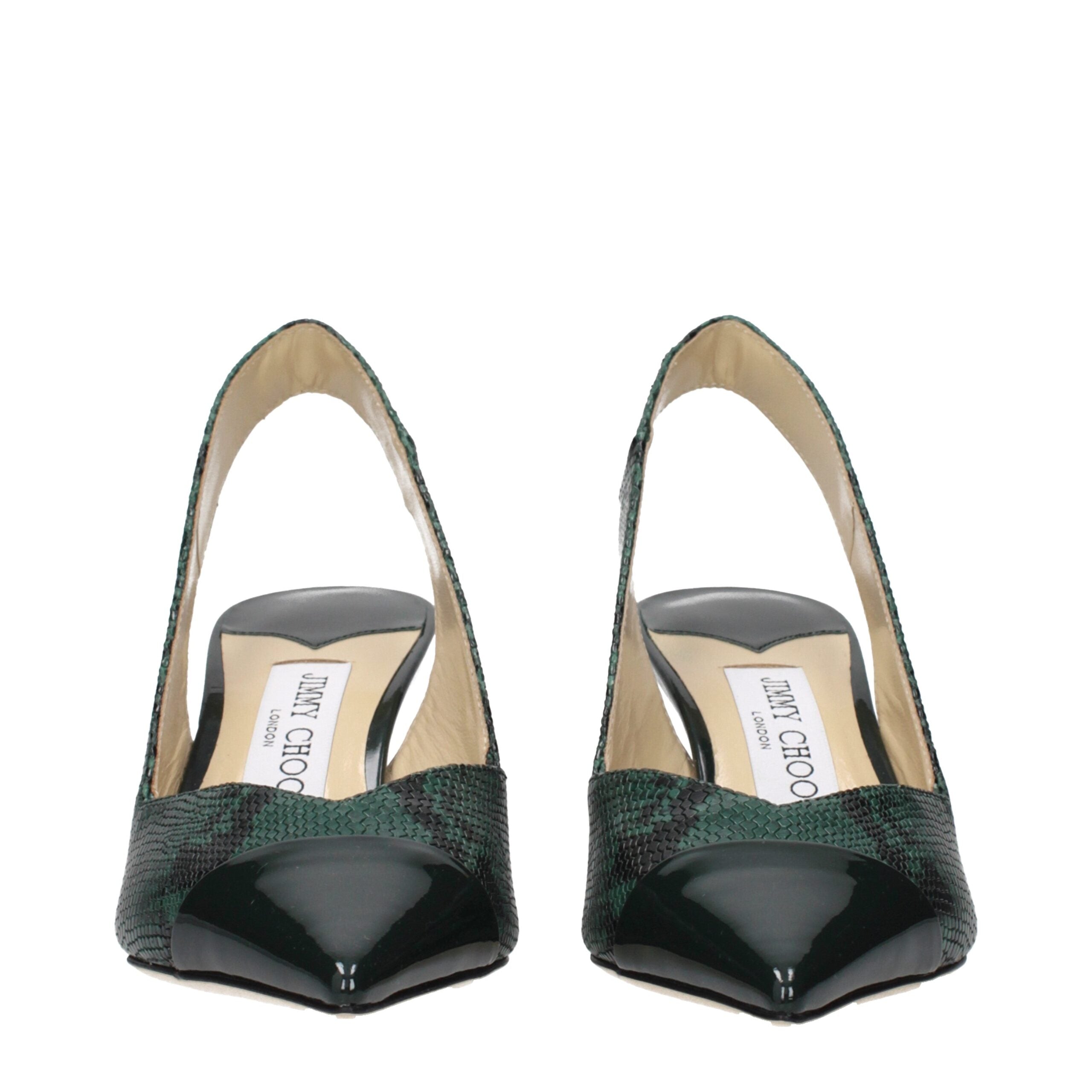 Jimmy Choo Green Leather High Heel Pumps