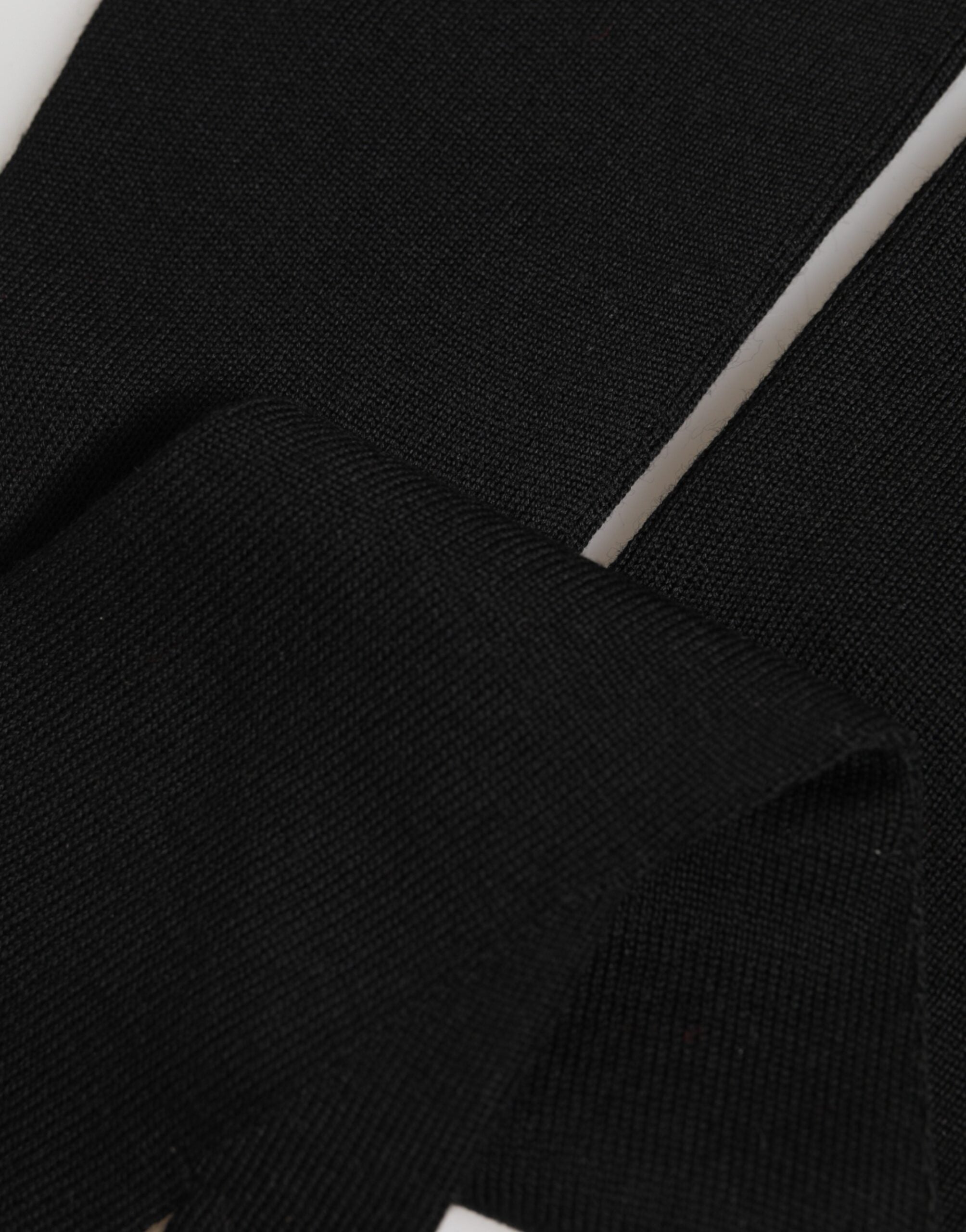 Dolce & Gabbana Schwarze fingerlose Herrenhandschuhe aus Schurwolle