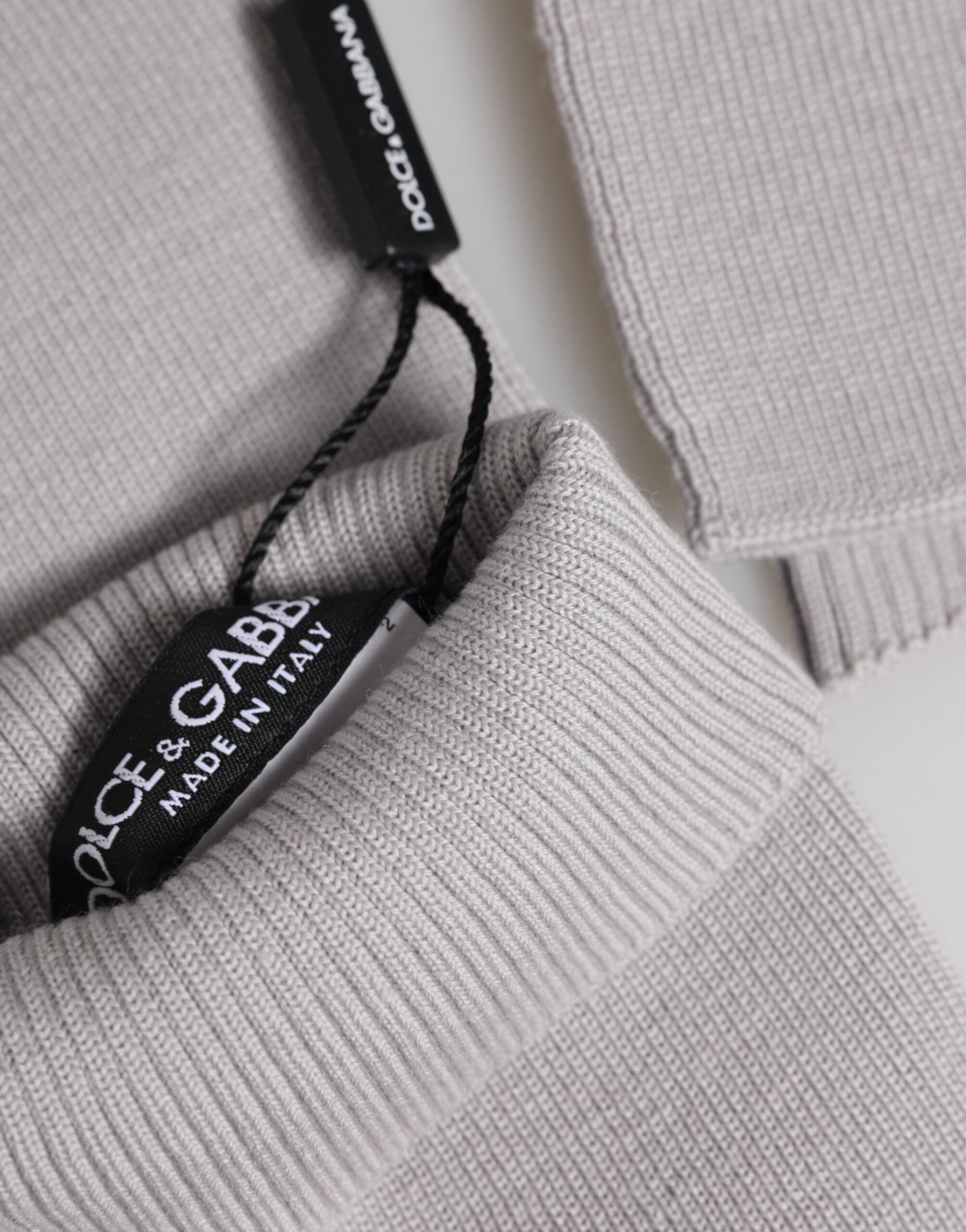 Dolce & Gabbana Graue fingerlose Herrenhandschuhe aus Schurwolle