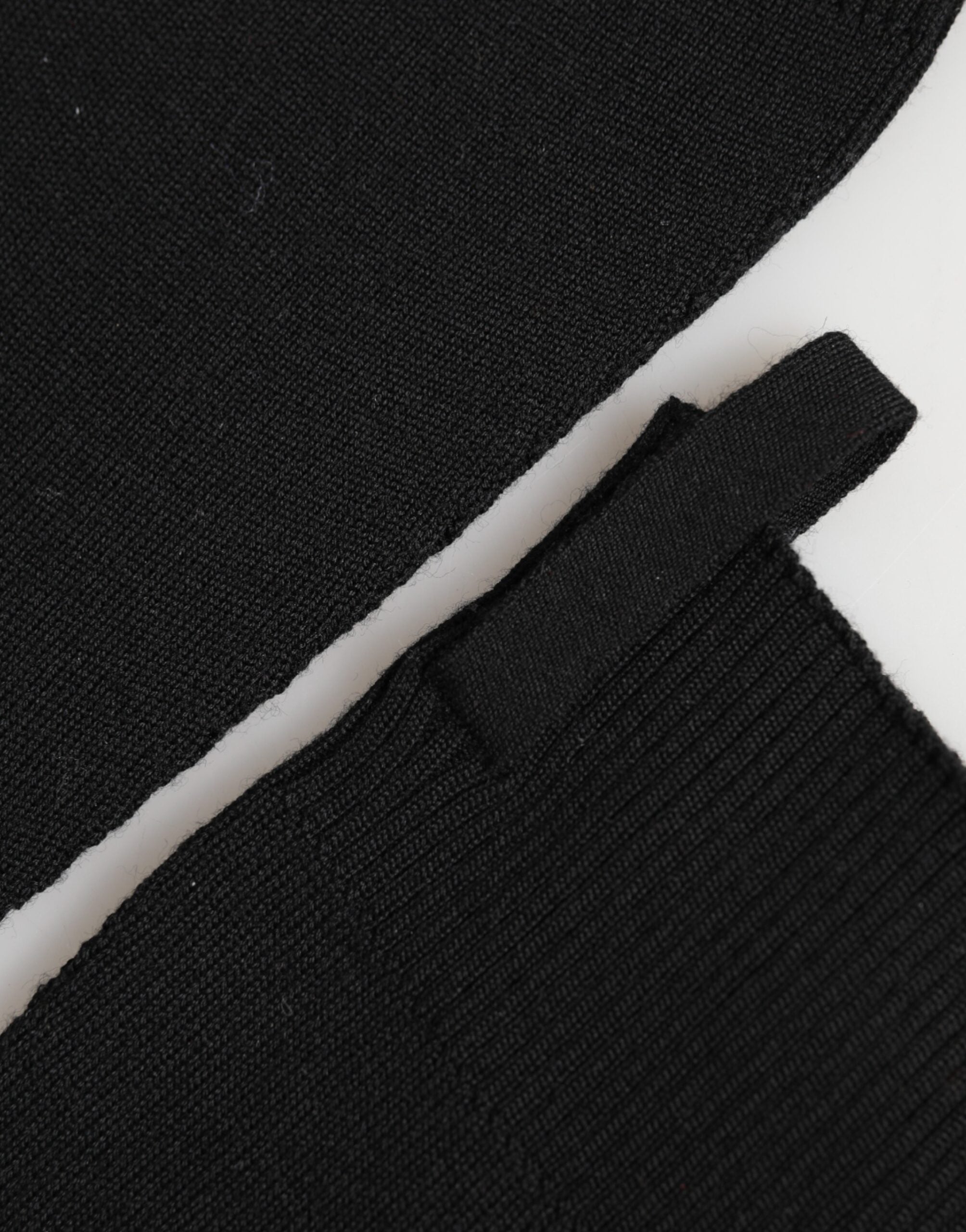 Dolce & Gabbana Schwarze fingerlose Herrenhandschuhe aus Schurwolle