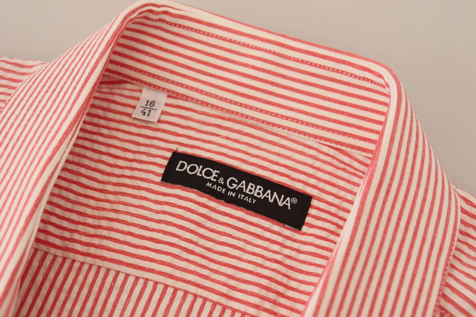 Dolce & Gabbana Rot Weiß Gestreiftes Baumwoll Kurzarmhemd