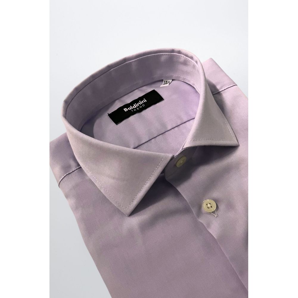 Baldinini Trend Purple Cotton Men Shirt