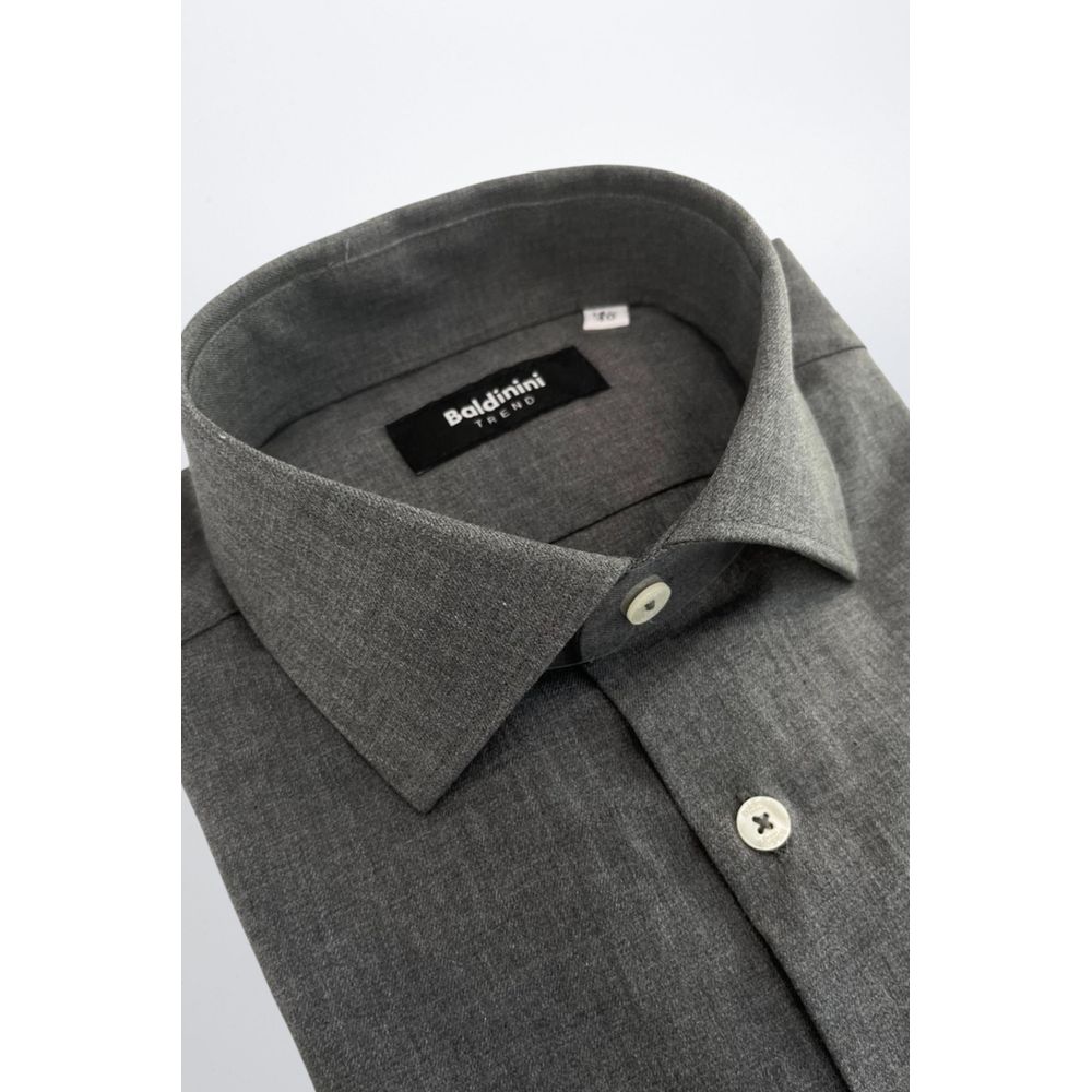 Baldinini Trend Gray Cotton Men Shirt