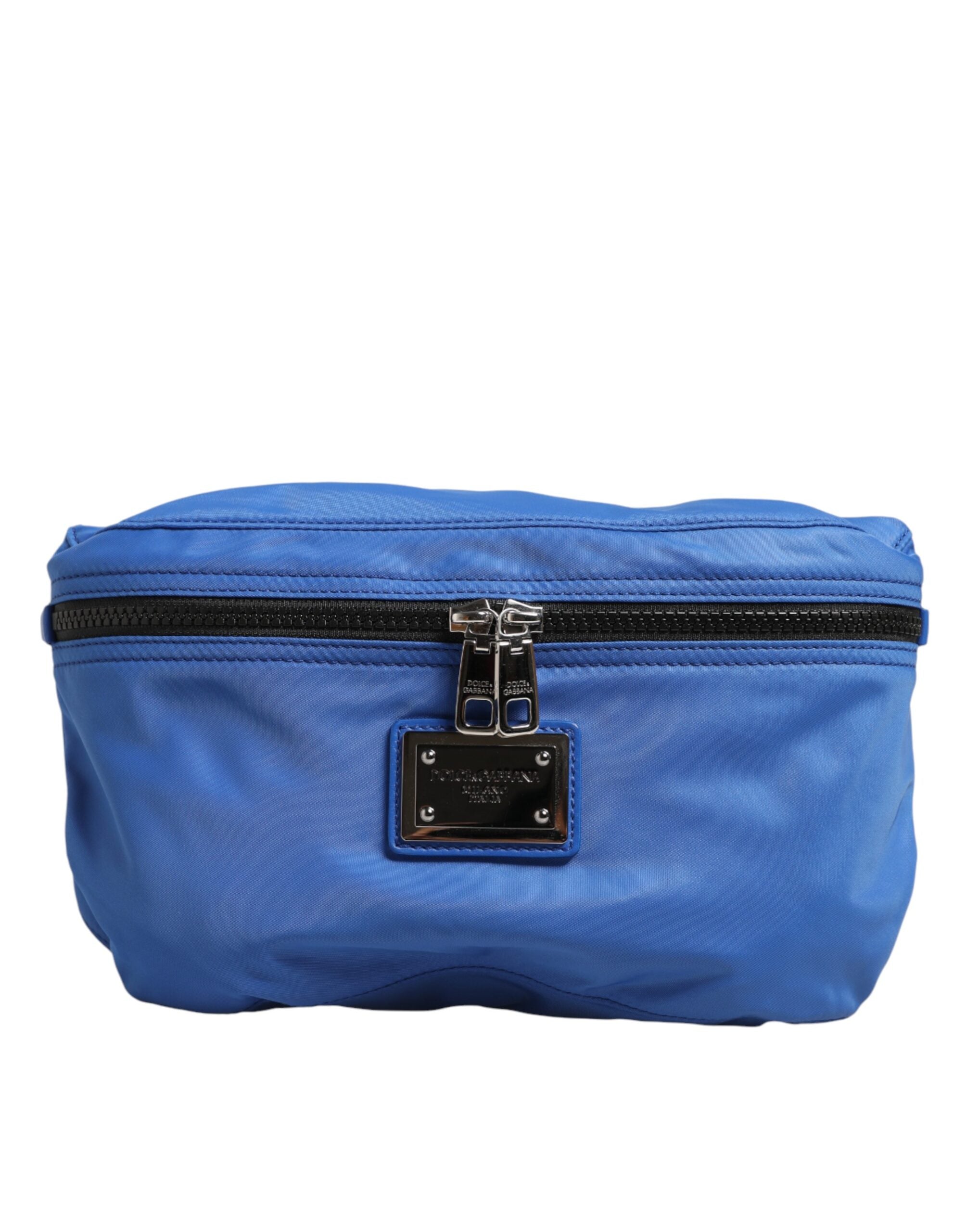 Dolce & Gabbana Blaue Logo Plakette Nylon Gürteltasche Herren Borse Tasche