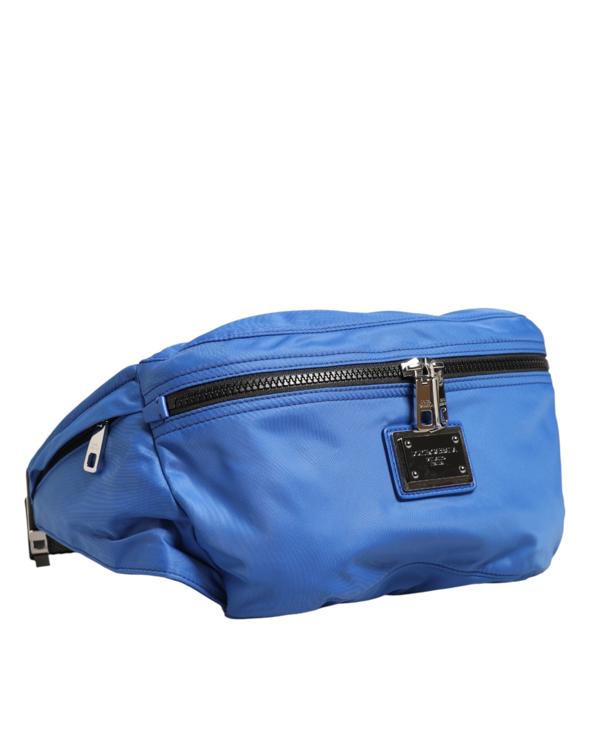 Dolce & Gabbana Blaue Logo Plakette Nylon Gürteltasche Herren Borse Tasche