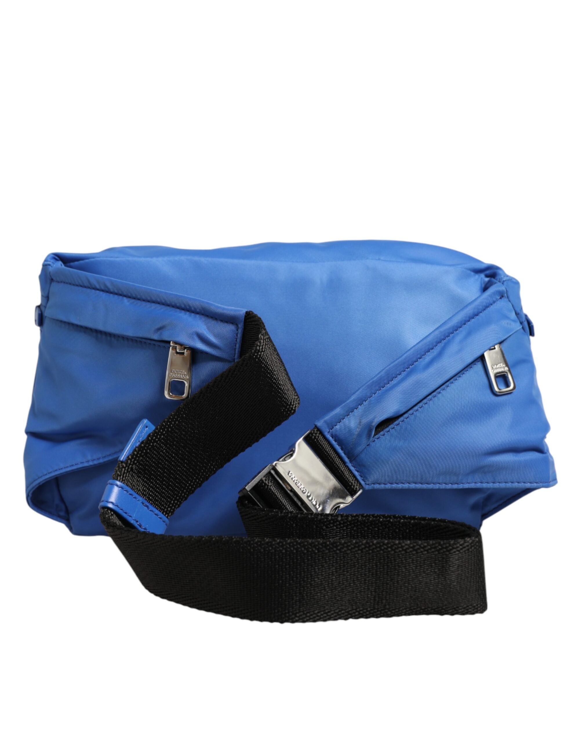 Dolce & Gabbana Blaue Logo Plakette Nylon Gürteltasche Herren Borse Tasche
