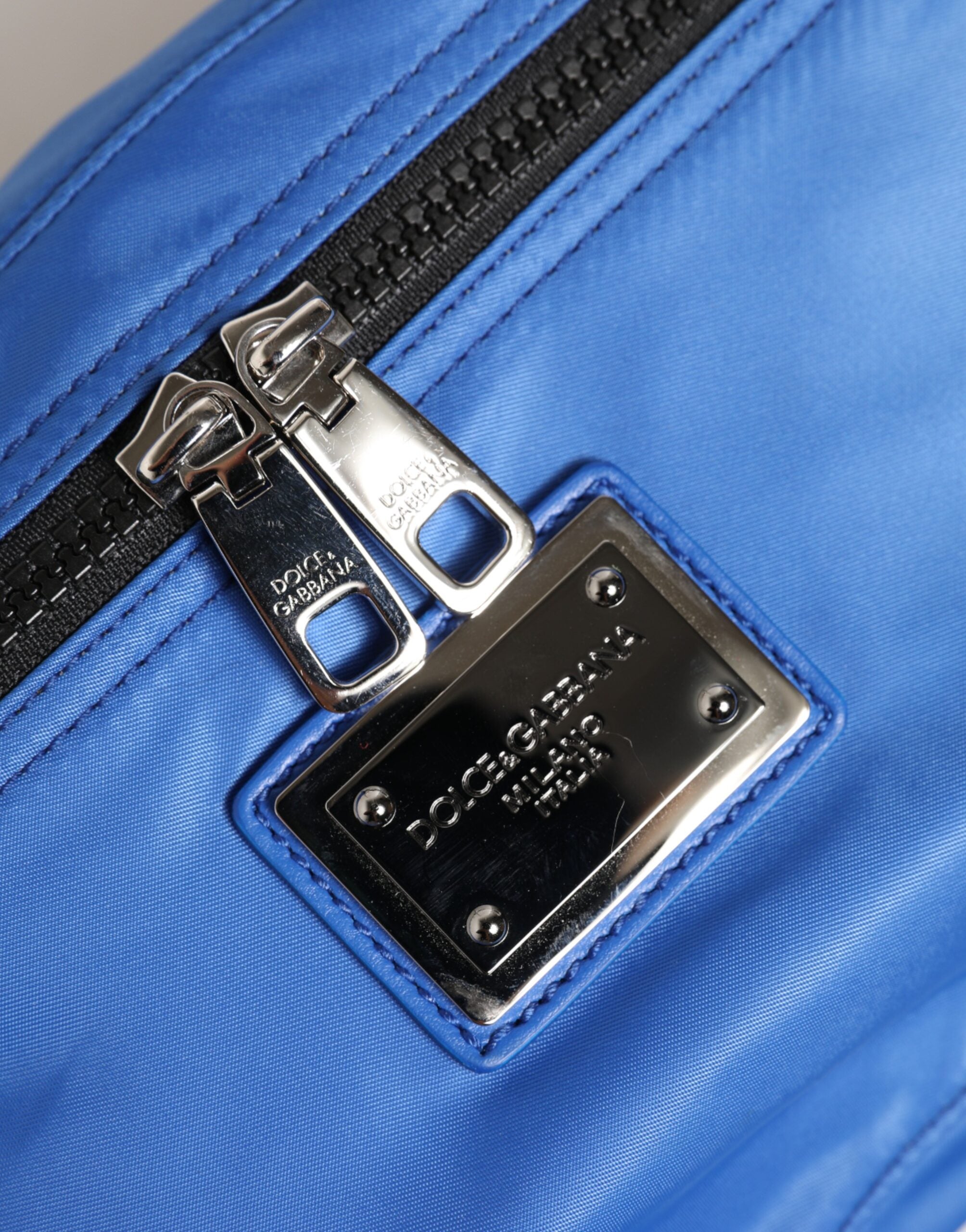 Dolce & Gabbana Blaue Logo Plakette Nylon Gürteltasche Herren Borse Tasche
