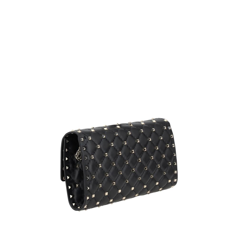 Valentino Garavani Black Calf Leather Bos Taurus Shoulder Bag