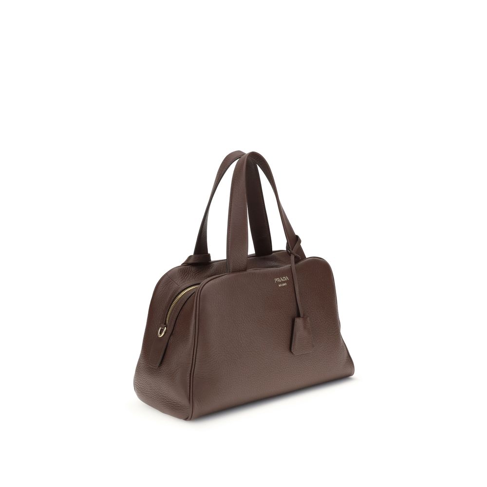 Prada Brown Calf Leather Bos Taurus Handbag