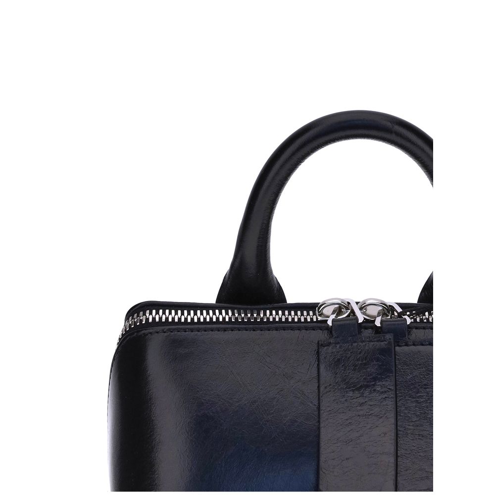 The Attico Black Calf Leather Bos Taurus Shoulder Bag