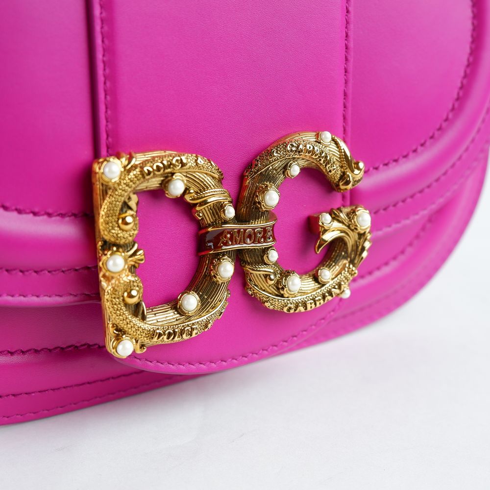 Dolce & Gabbana Fuchsia Calfskin Women Shoulder Bag