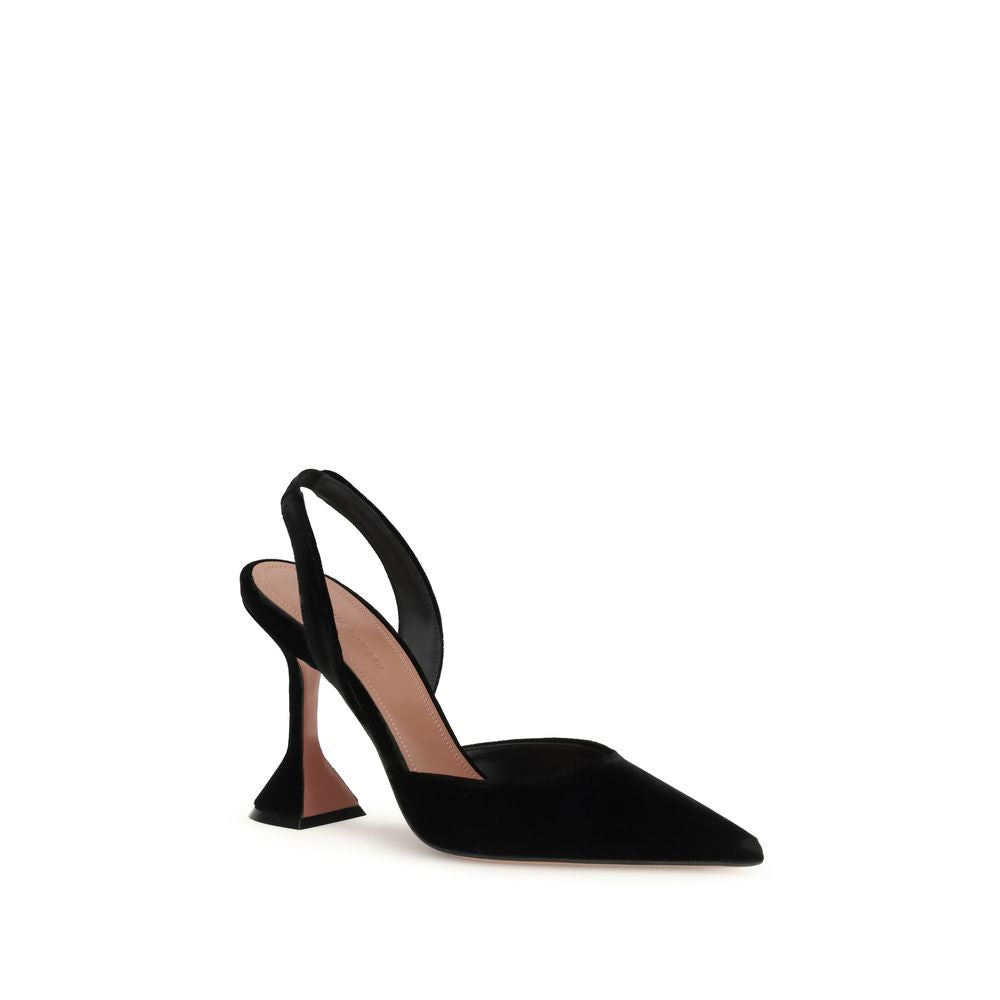 Amina Muaddi Black Rubber Platform Pumps