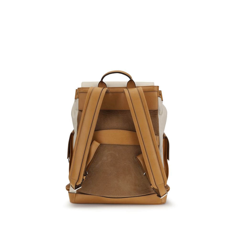 Brunello Cucinelli Multicolor Calf Leather Bos Taurus Backpack