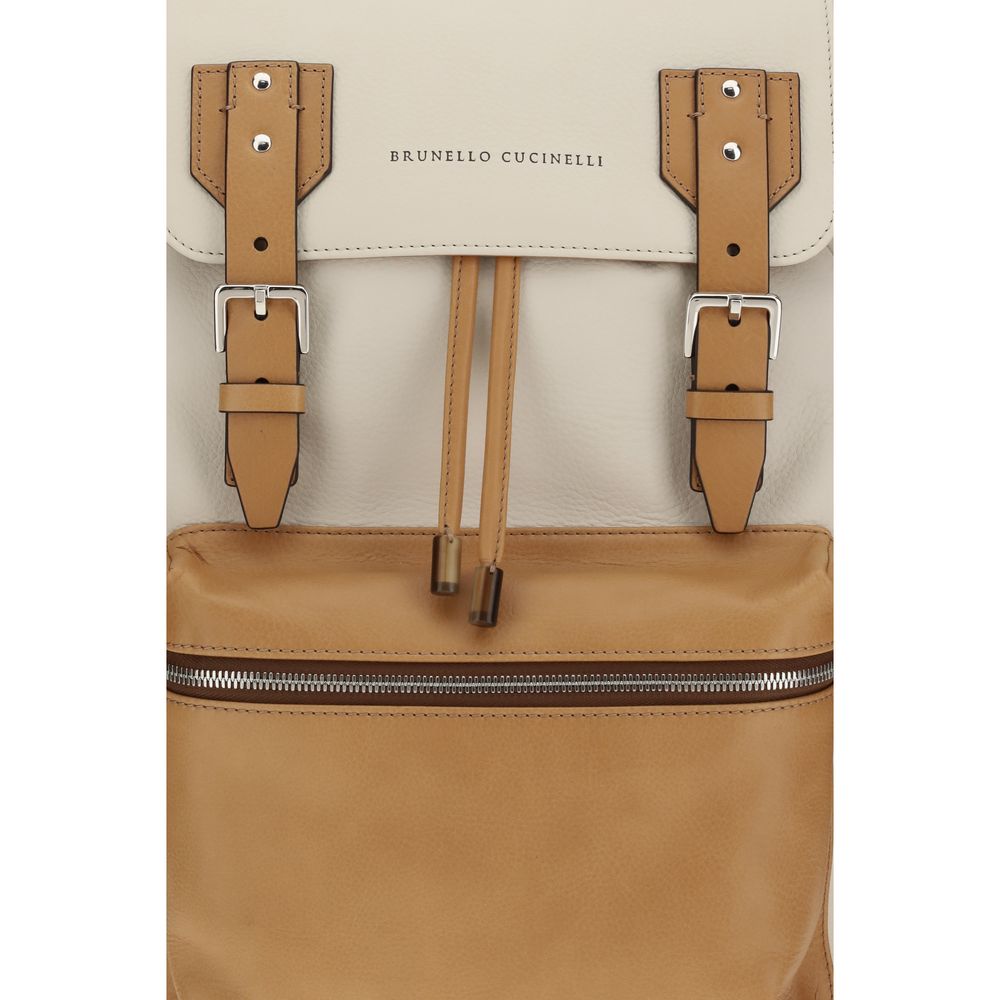 Brunello Cucinelli Multicolor Calf Leather Bos Taurus Backpack