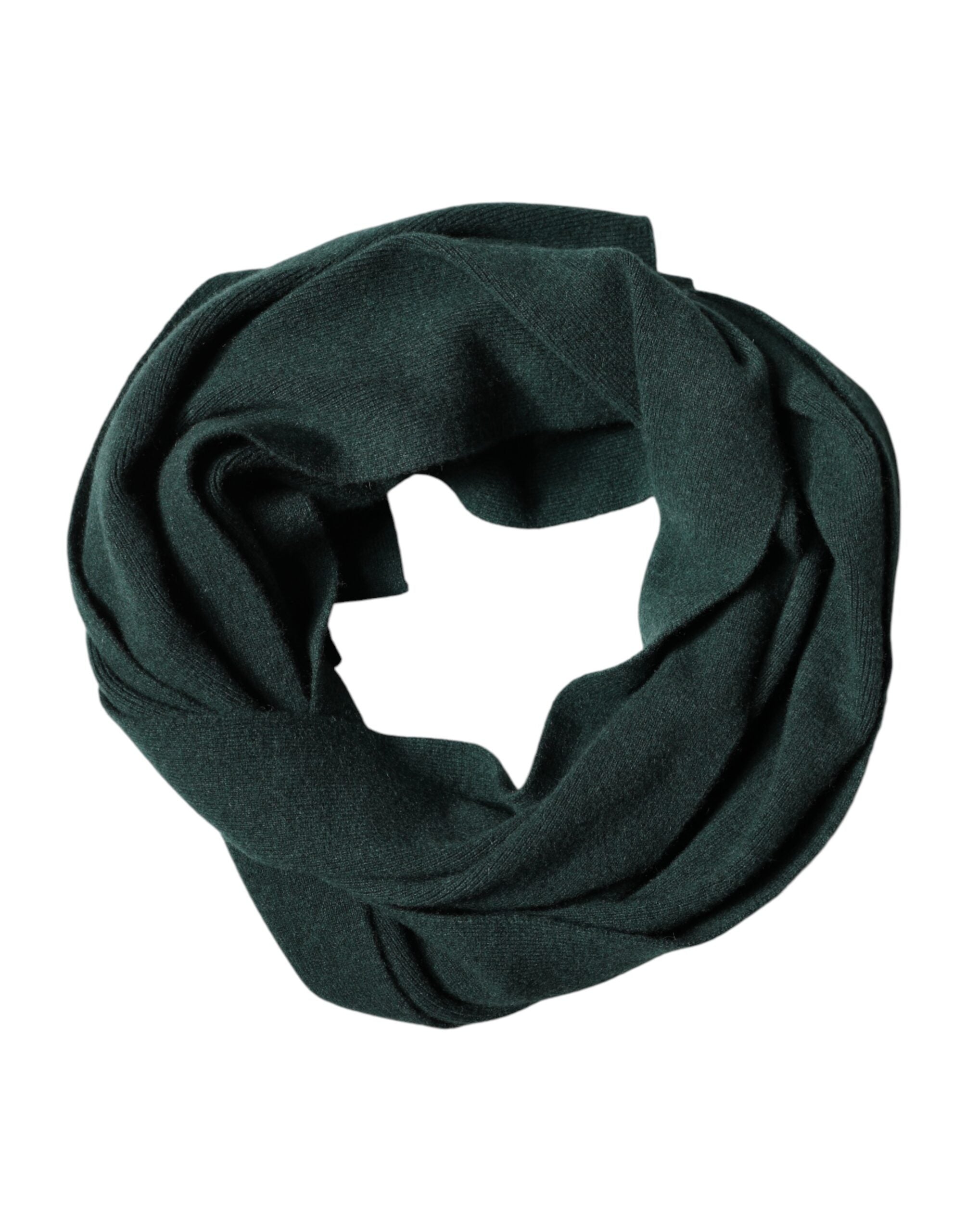 Dolce & Gabbana Green Cashmere Knitted Neck Wrap Shawl Scarf