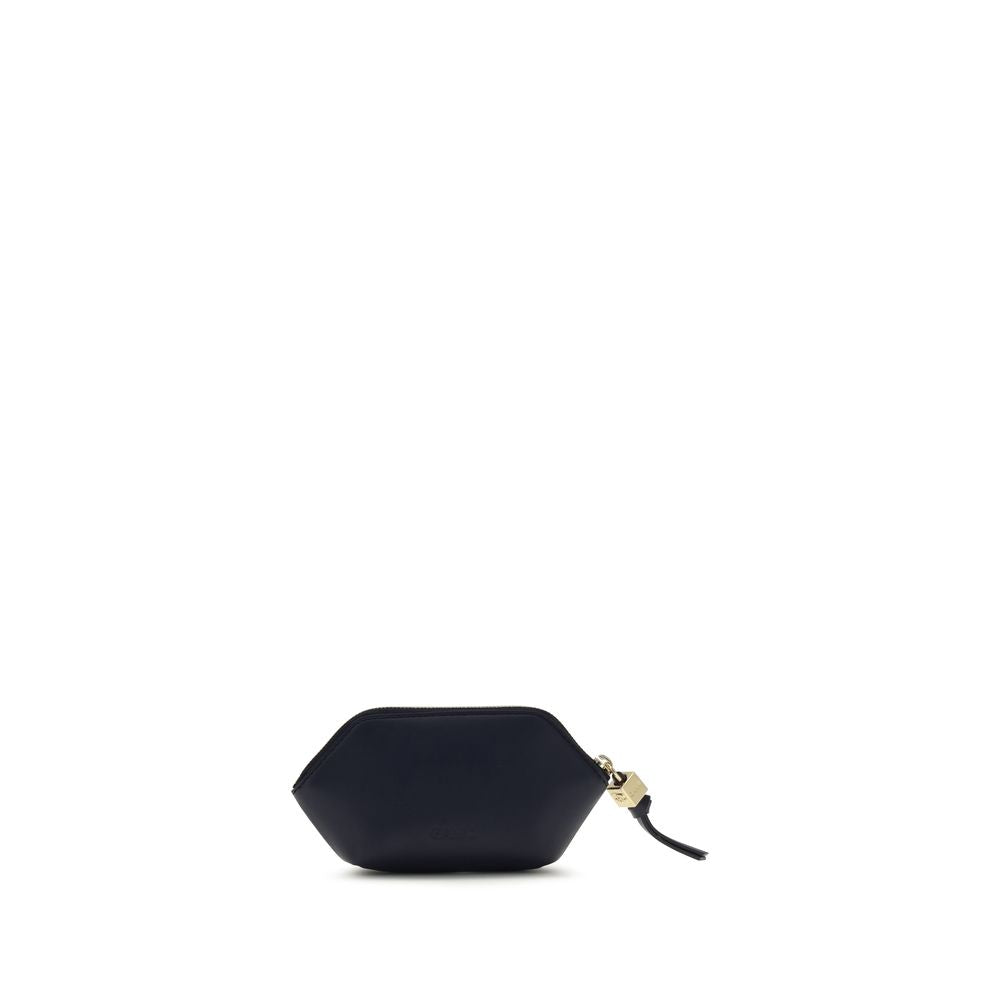 Portefeuille Ganni noir en cuir recyclé