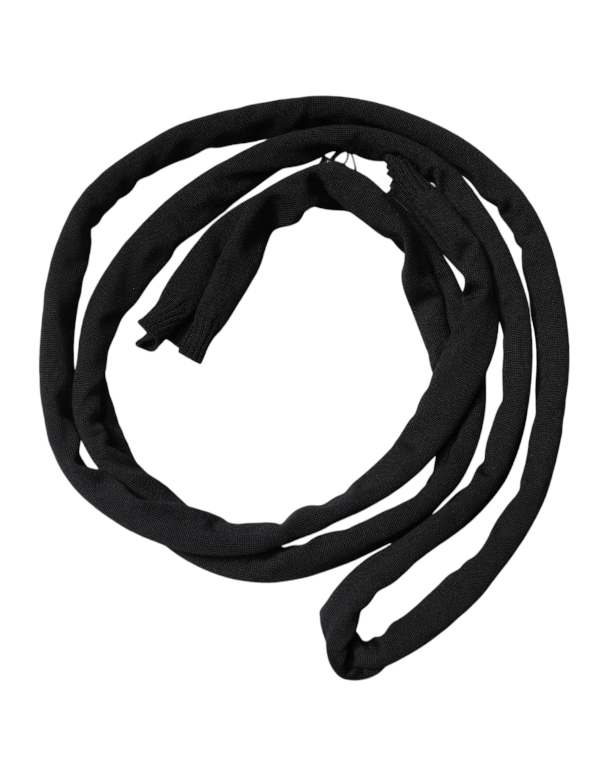 Dolce & Gabbana Black Wool Knitted Neck Wrap Shawl Men Scarf