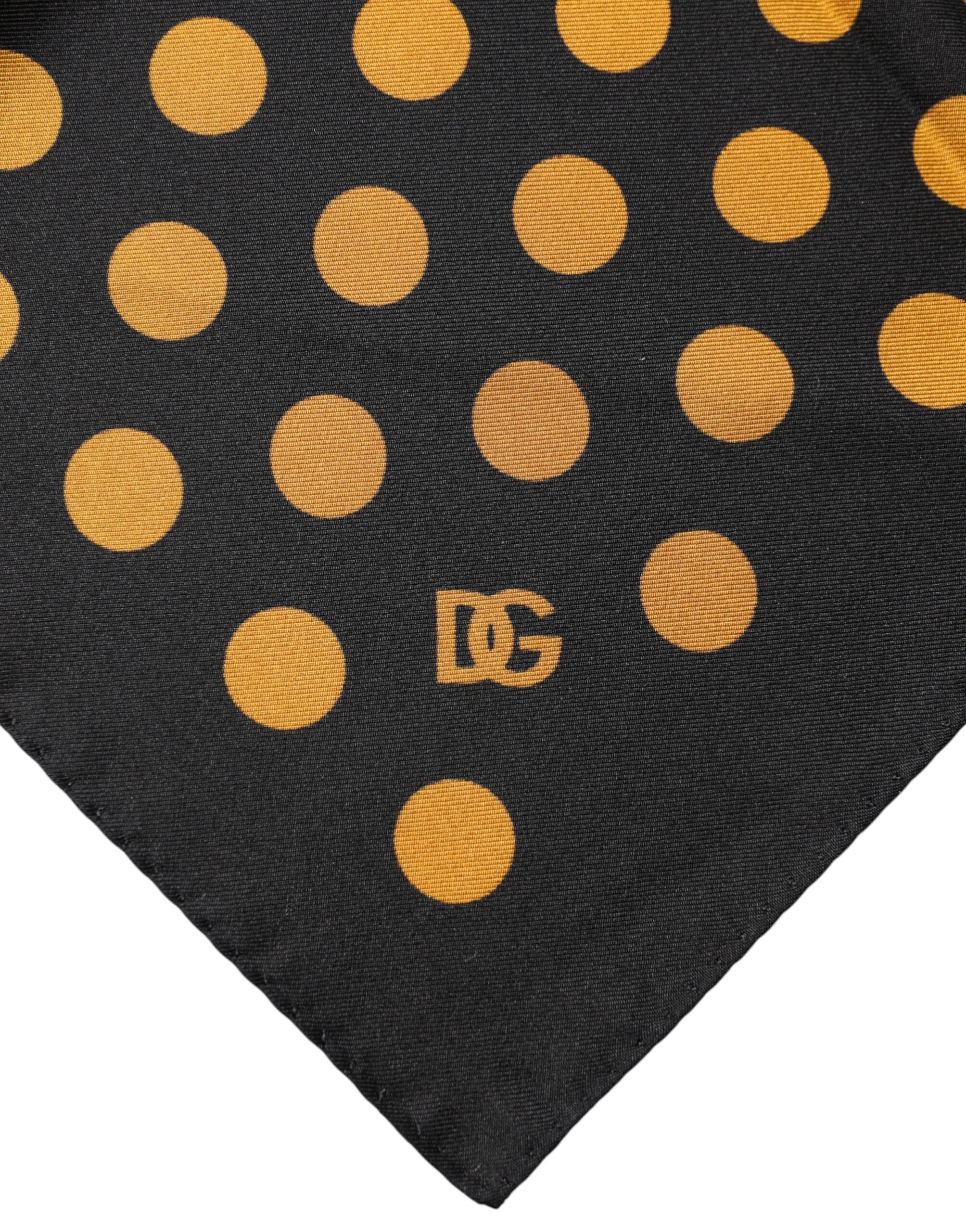Dolce & Gabbana Black Polka Dot Square Handkerchief Scarf