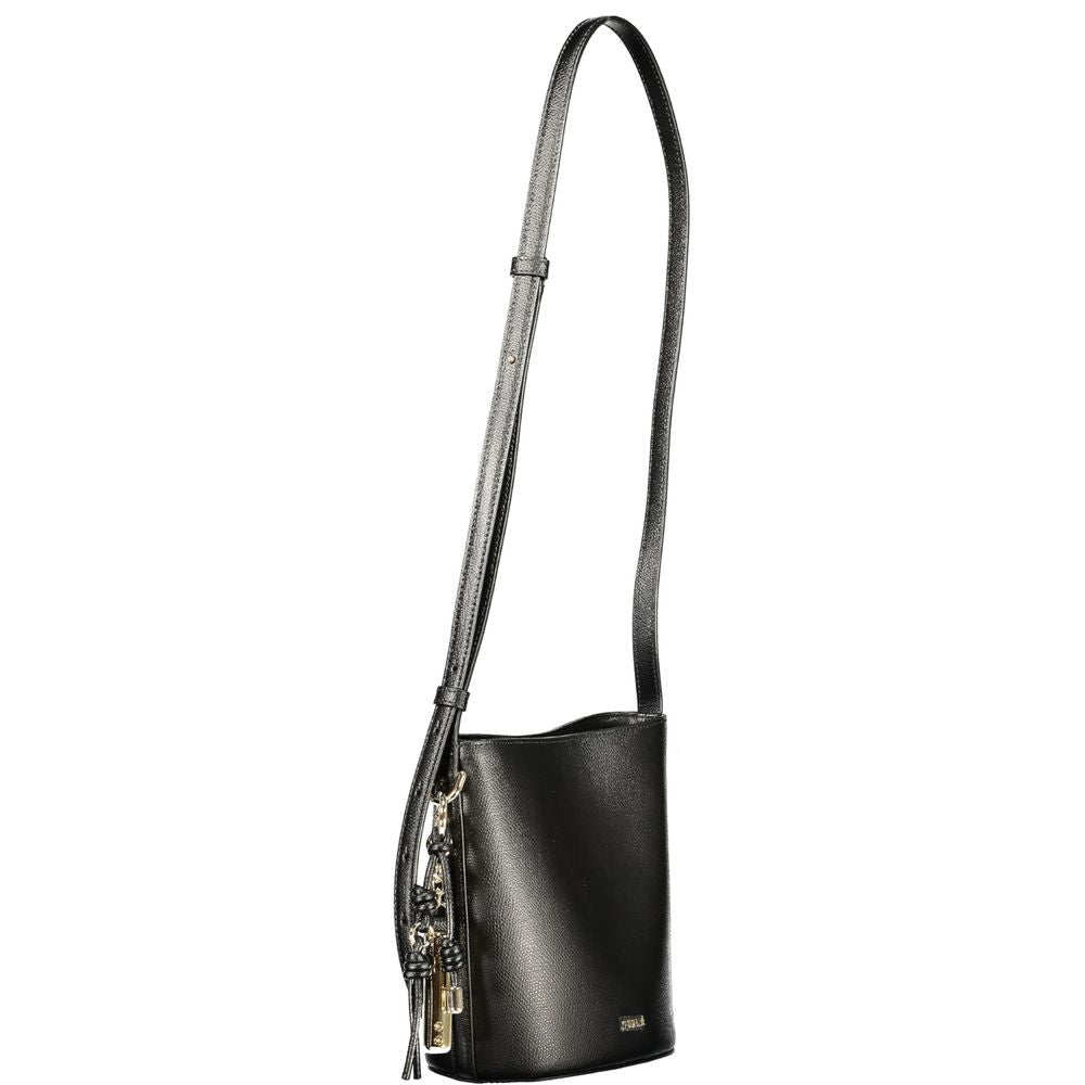 Furla Nero Leather Women Bucket Bag