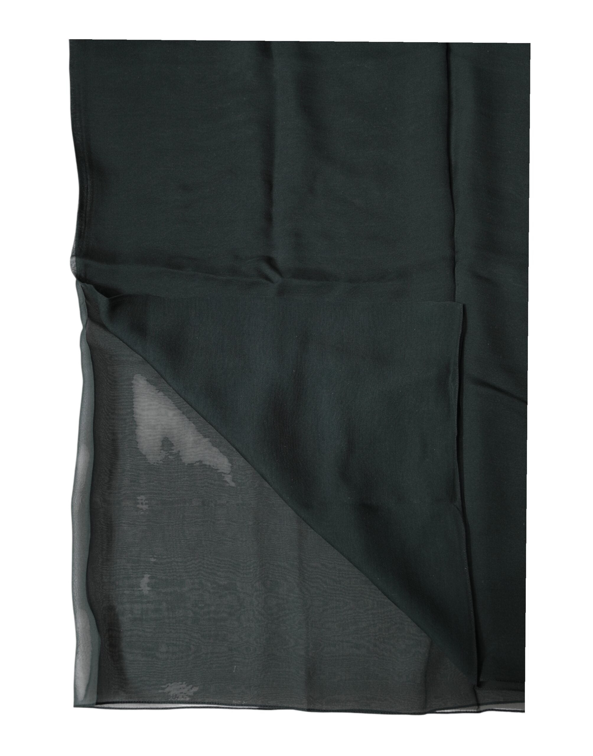 Dolce & Gabbana Dark Green Silk Neck Wrap Foulard Scarf