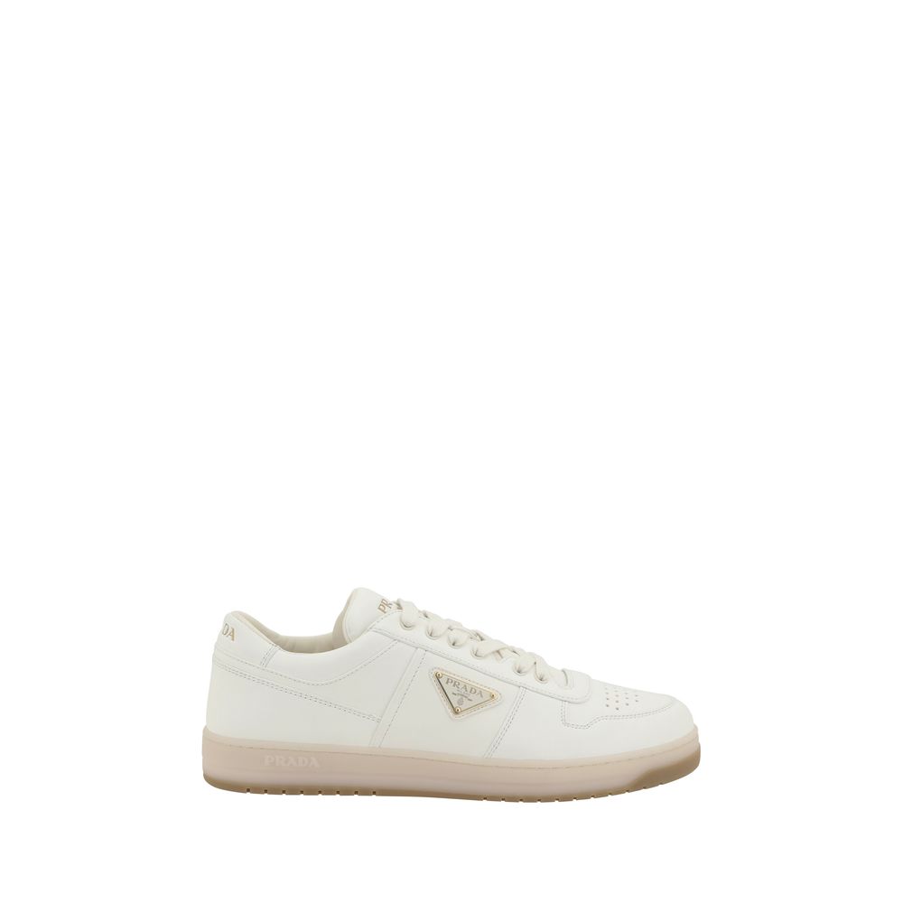 Prada White Calf Leather Bos Taurus Low Top Sneakers
