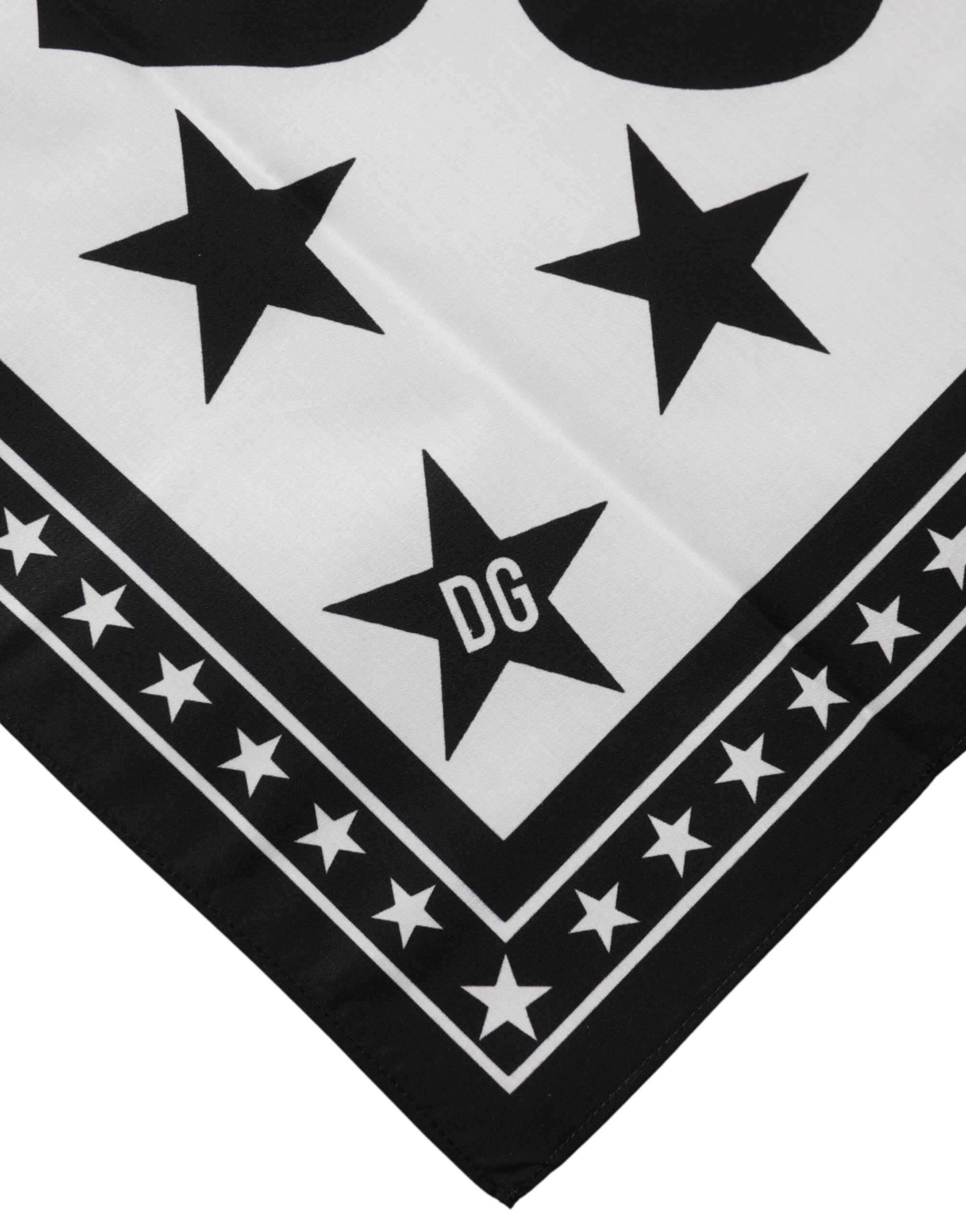 Dolce & Gabbana White DG Crown Print Square Foulard 52cm x 50.5cm Scarf