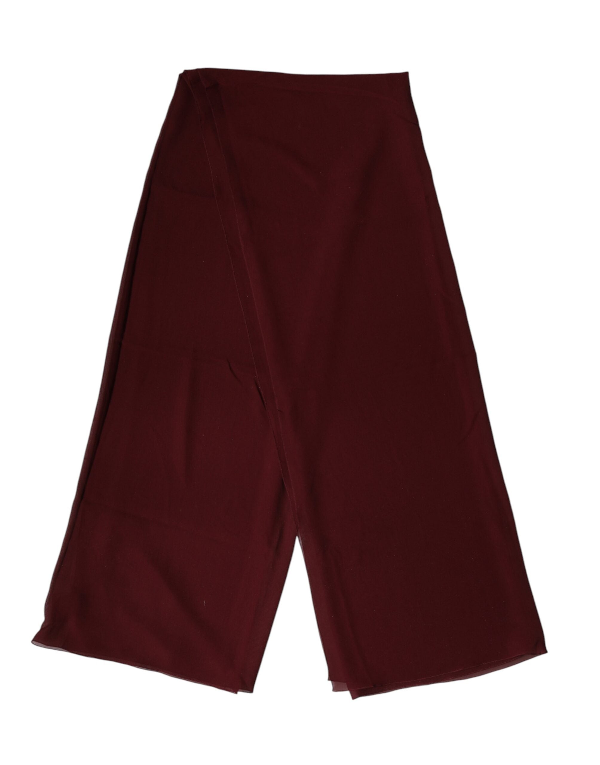 Dolce & Gabbana Maroon Silk Stole Neck Wrap Shawl Men 200cm x 130cm Scarf