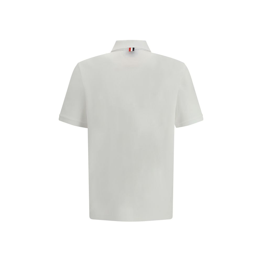 Thom Browne White Cotton Polo Shirt