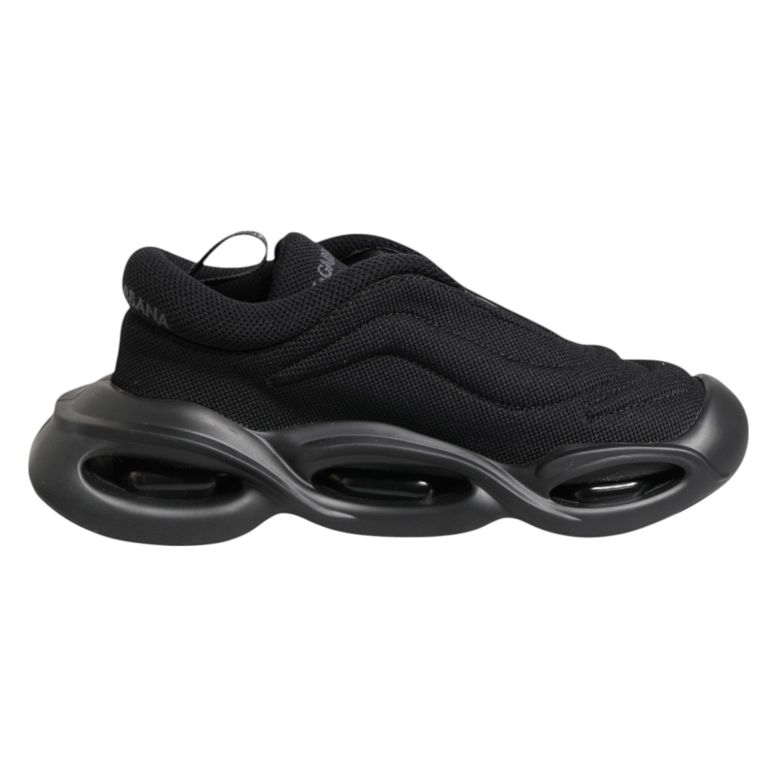Dolce & Gabbana Black Slip On Low Top Wave Sneakers Shoes