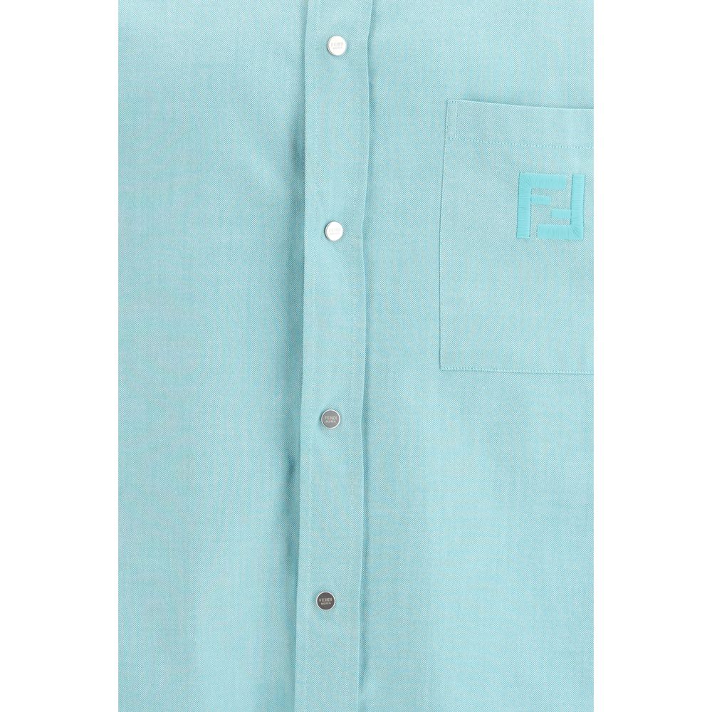 Fendi blaues Baumwoll-Kleidhemd