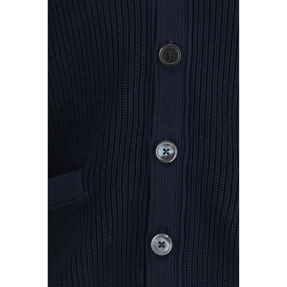 Thom Browne Blauer Strickjacke aus Baumwolle