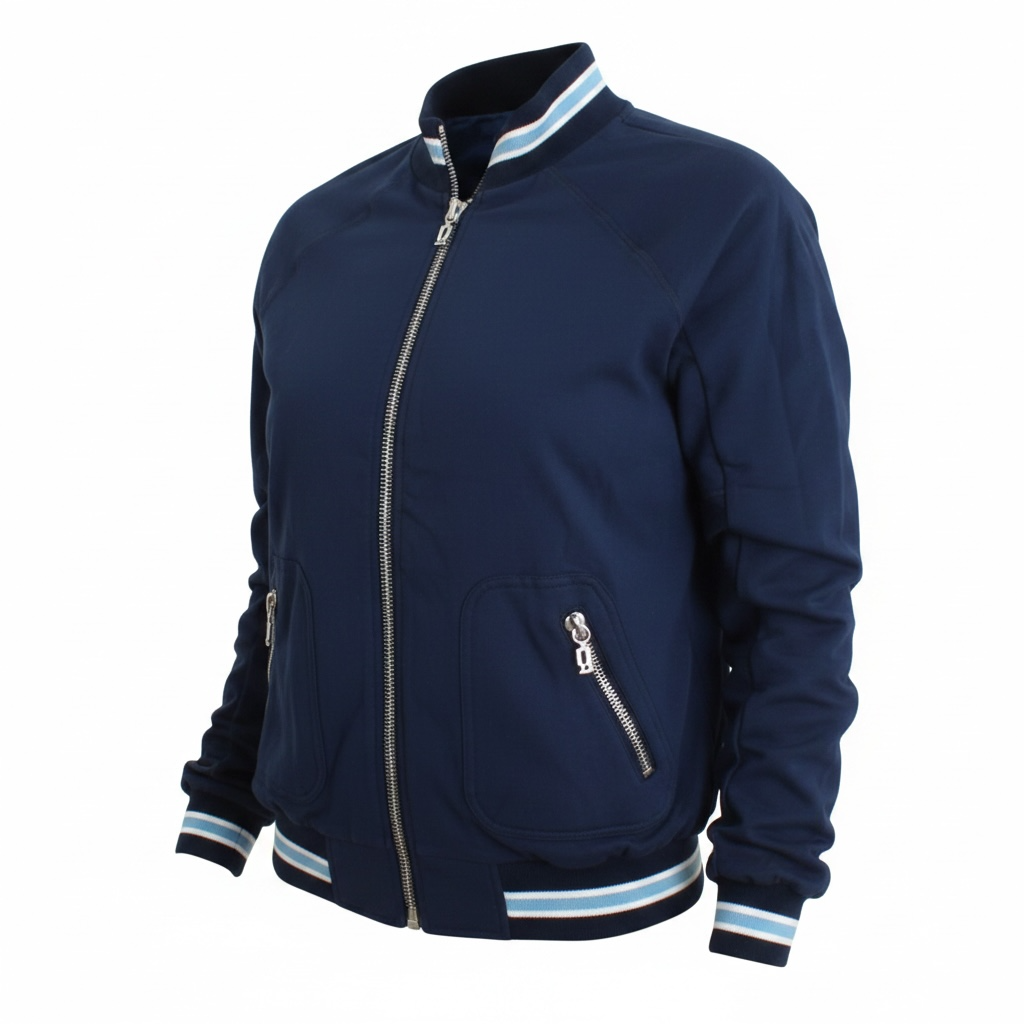 Cardigan en coton bleu zippé John Galliano