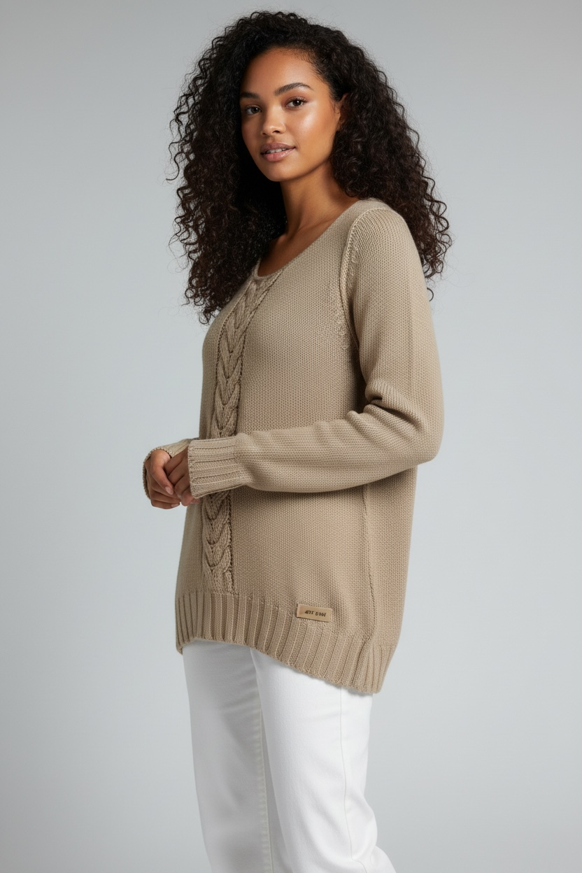 Cavalli Beige knitted wool sweater