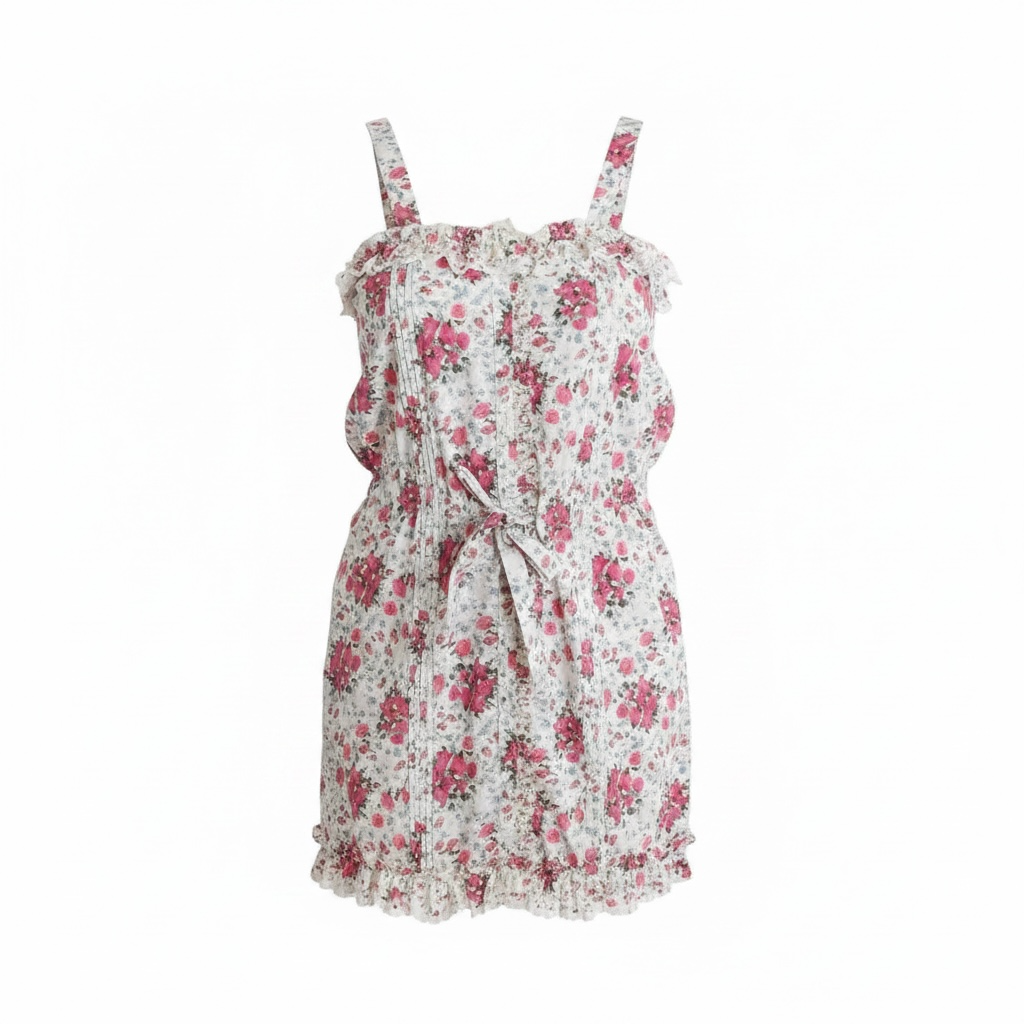 Ermanno Scervino Beachwear Pink Floral Beach Mini Dress Short