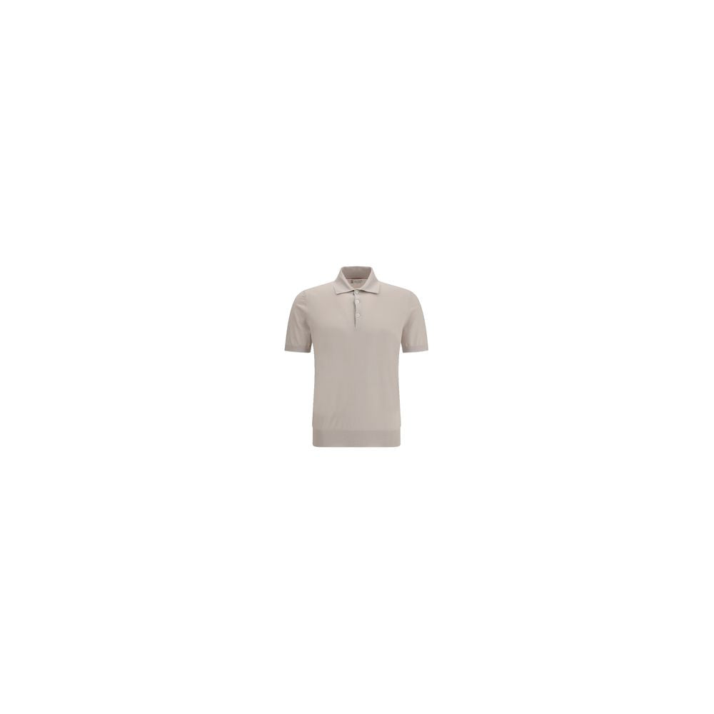 Brunello Cucinelli Beige Cotton Polo Shirt