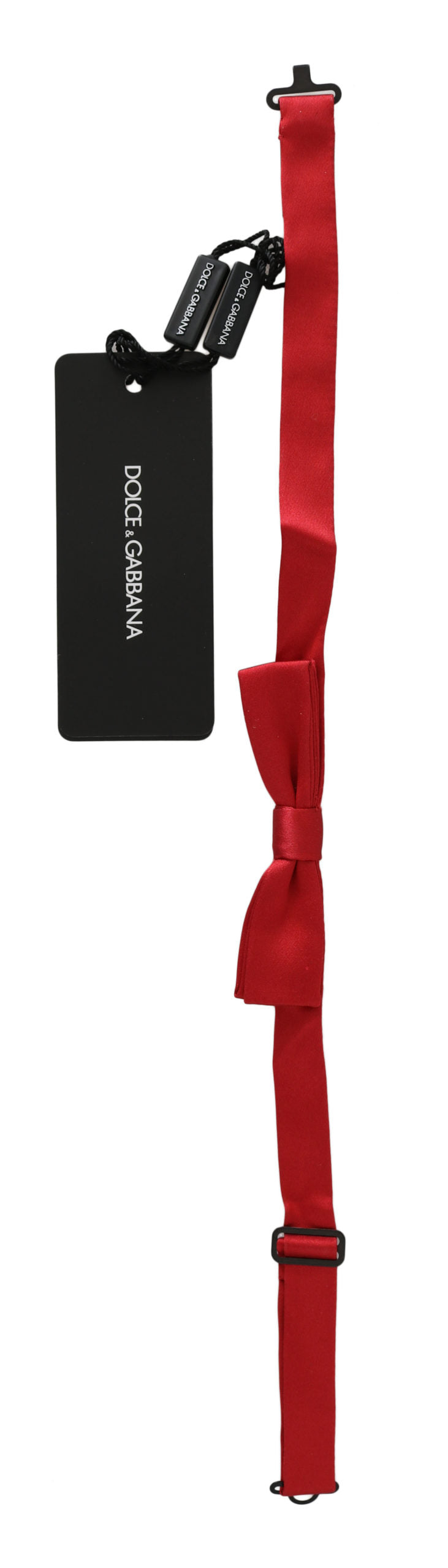 Dolce & Gabbana Rote Schmale Verstellbare Fliege aus 100 % Seide