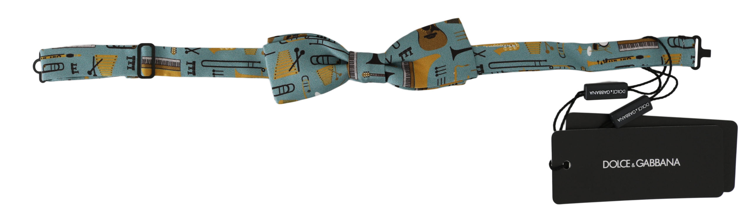 Nœud Papillon Réglable Dolce & Gabbana Vert Menthe Motif Jazz Club