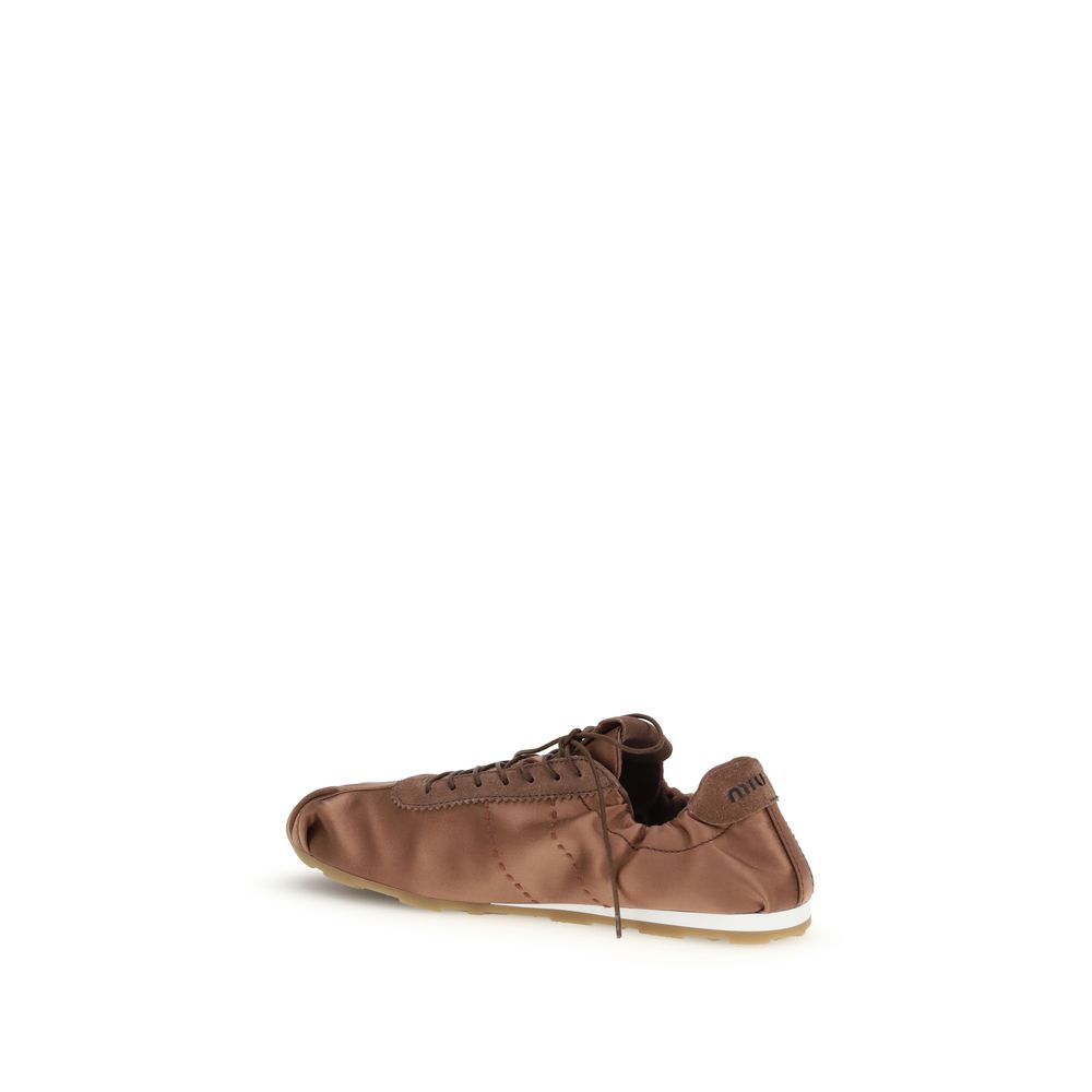 Miu Miu Brown Viscose Sneakers