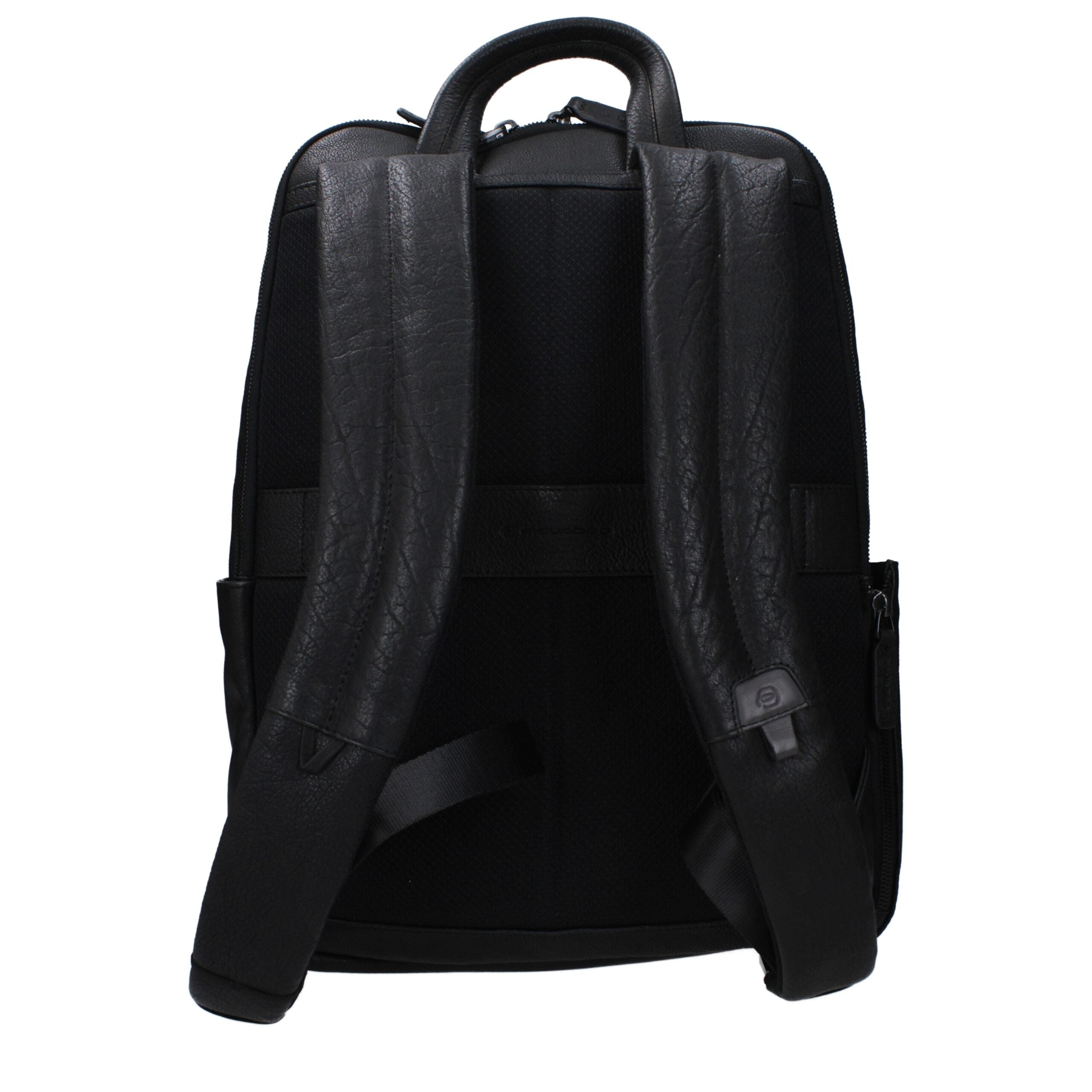 Piquadro Black Leather Backpack
