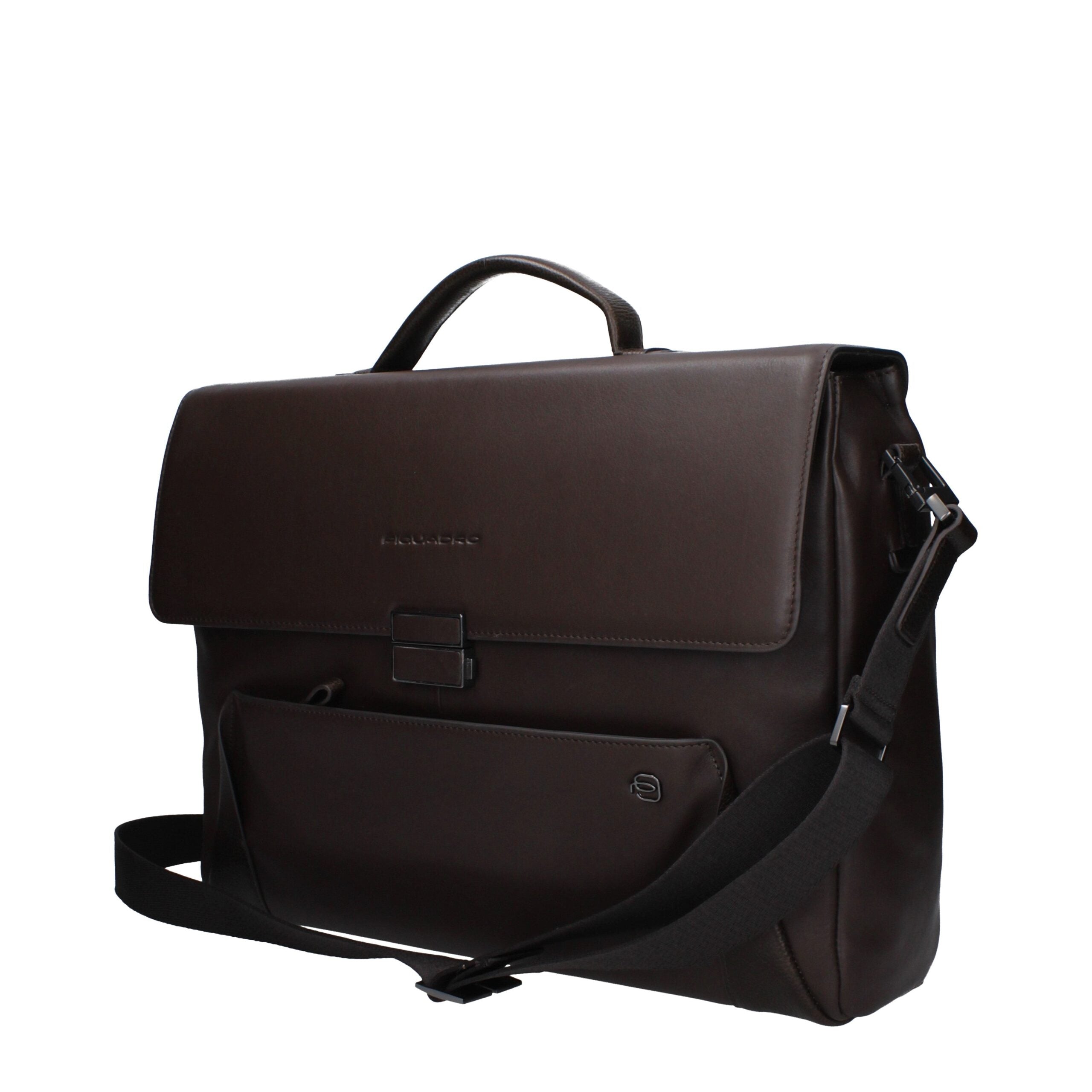 Piquadro Brown Leather Business And Laptop Bag