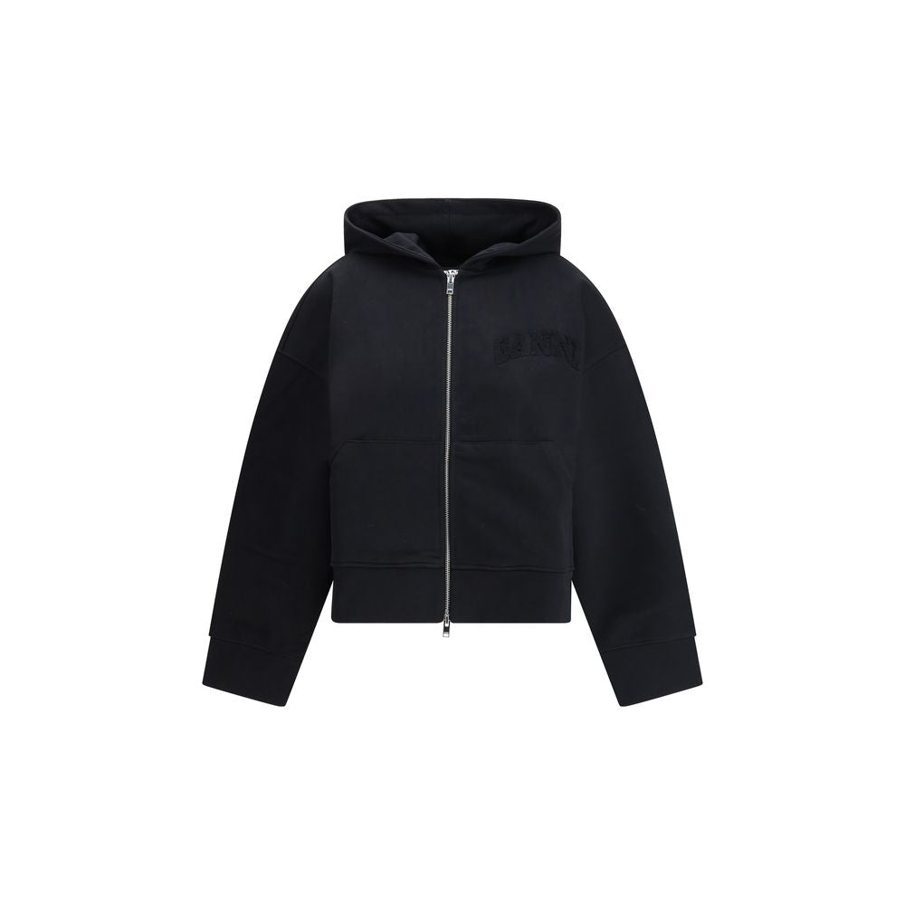 Ganni Black Cotton Sweatshirt