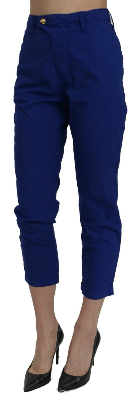 CYCLE High Waist Skinny Cropped Hose aus Baumwolle in Royalblau