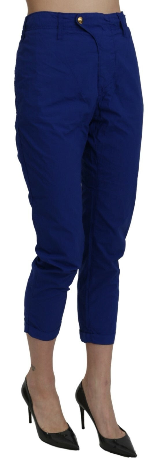 CYCLE High Waist Skinny Cropped Hose aus Baumwolle in Royalblau