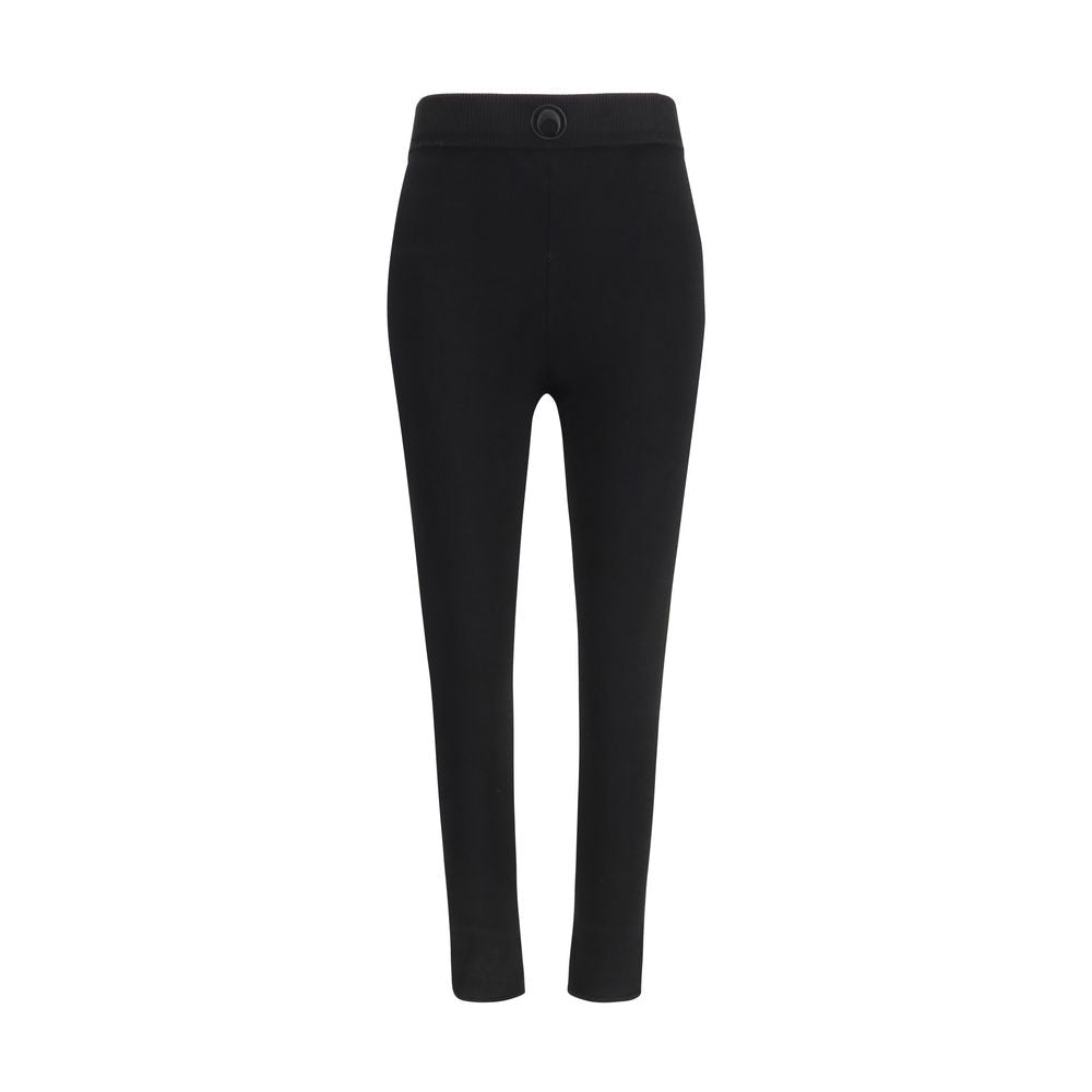 Marine Serre Black Viscose Leggings